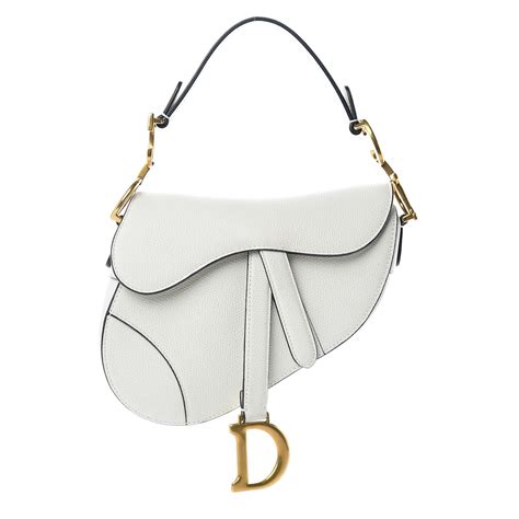 white christian dior saddle bag